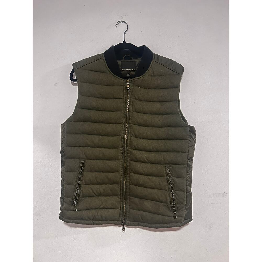 Olive Green Banana Republic Feather and‎ Down Puffer Vest | Hiking - (Men's L)
